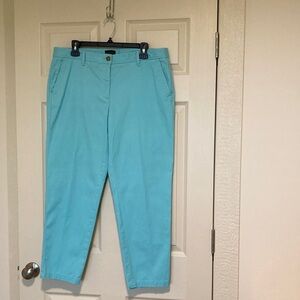 Talbots relaxed chino Sz12P aqua blue, ankle or roll. Like new
